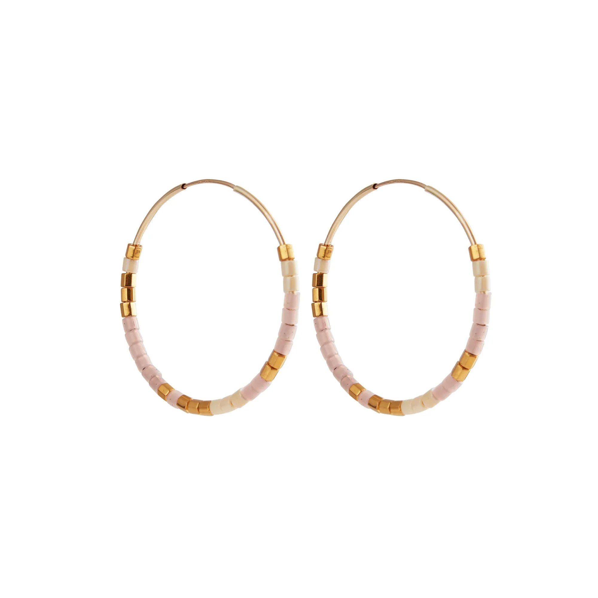 Pink Summer Gold Filled Hoops