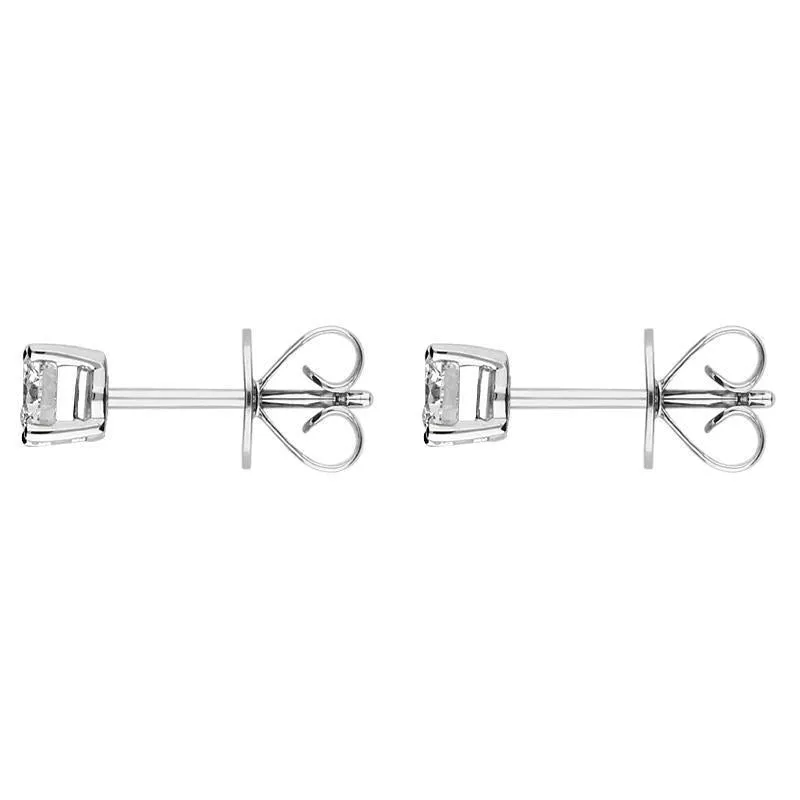 Platinum 0.50ct Diamond Claw Set Solitaire Stud Earrings