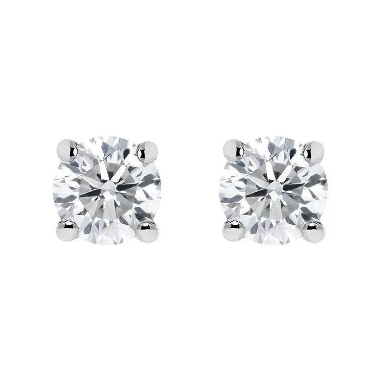 Platinum 0.50ct Diamond Claw Set Solitaire Stud Earrings
