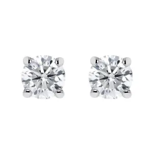 Platinum 0.50ct Diamond Claw Set Solitaire Stud Earrings
