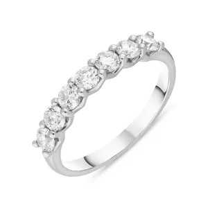 Platinum 0.72ct Diamond Brilliant Cut Wedding Half Eternity Ring