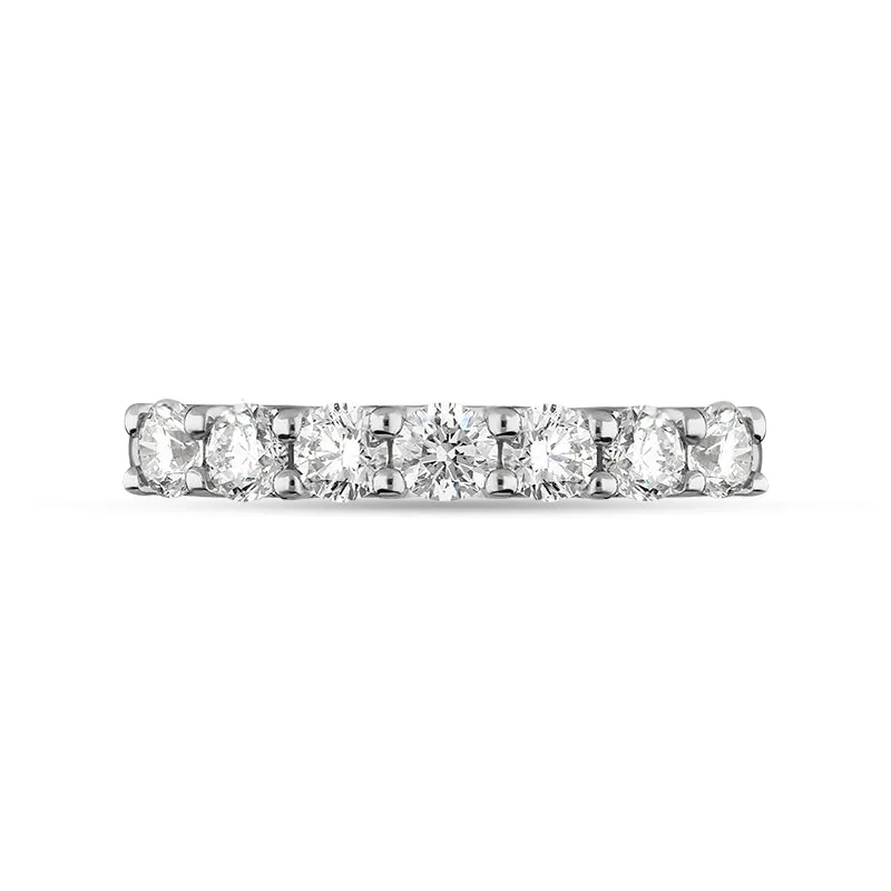 Platinum 0.72ct Diamond Brilliant Cut Wedding Half Eternity Ring