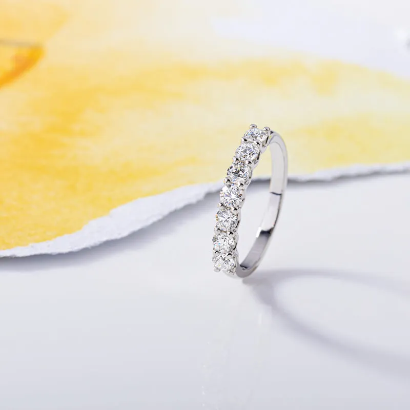 Platinum 0.72ct Diamond Brilliant Cut Wedding Half Eternity Ring
