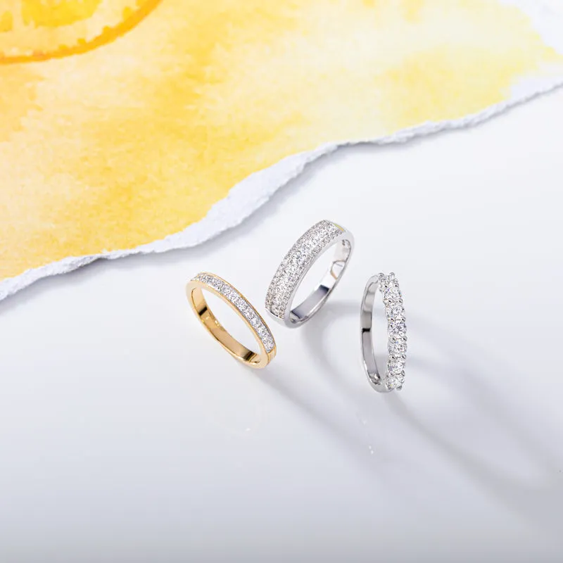 Platinum 0.72ct Diamond Brilliant Cut Wedding Half Eternity Ring