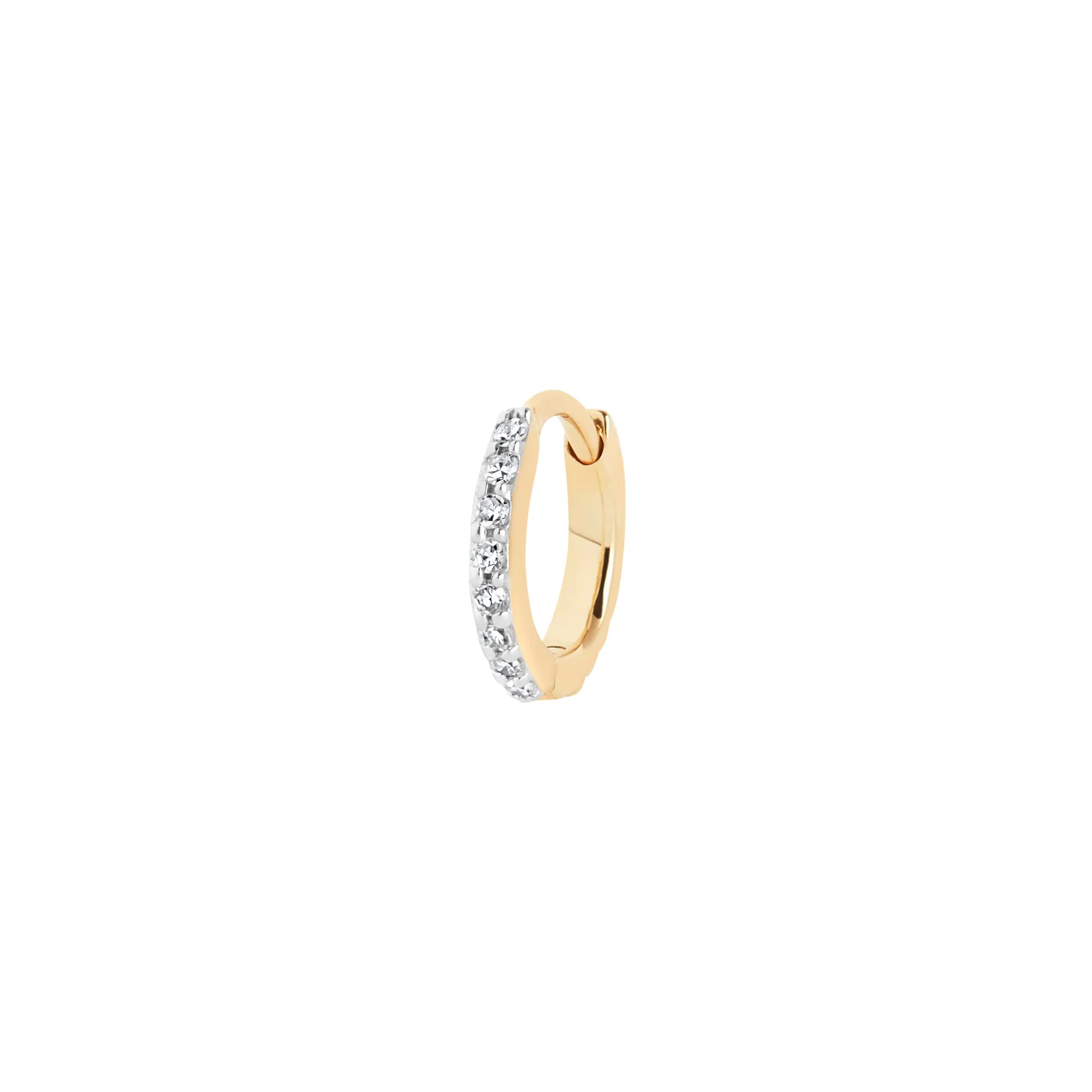 Rainbow 6 14K Gold Huggie w. Lab-Grown Diamonds