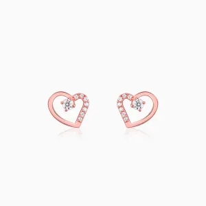 Rose Gold Beautiful Heart Earrings Giva