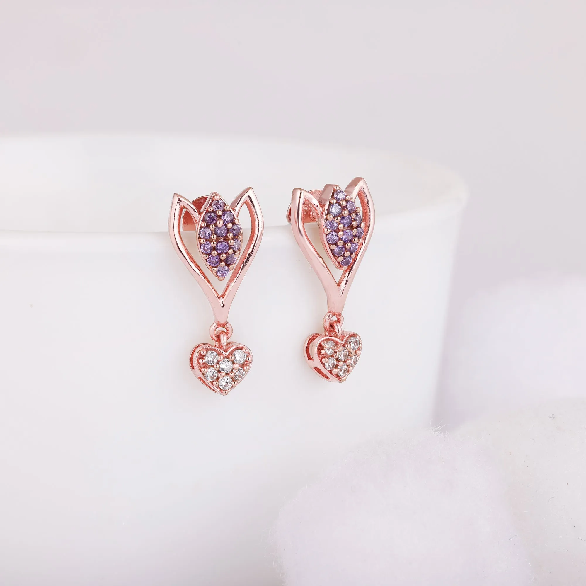 Rose Gold Blossoming Crocus Earrings Giva