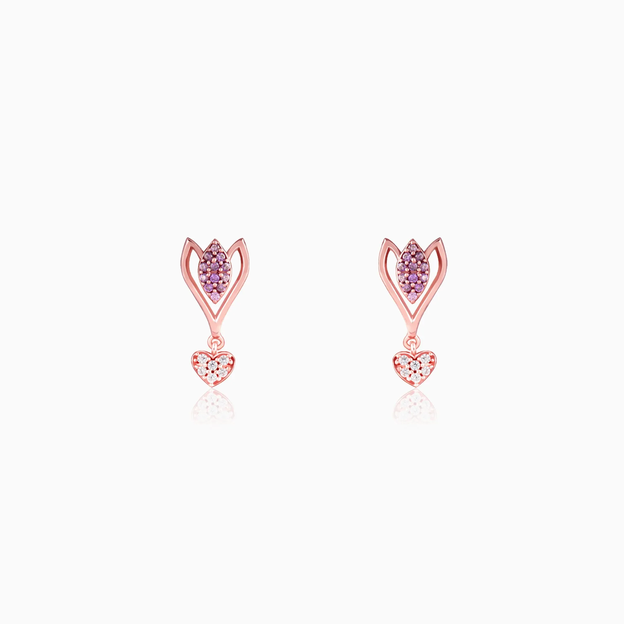 Rose Gold Blossoming Crocus Earrings Giva