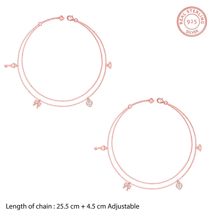 Rose Gold Charm Delight Anklet Giva