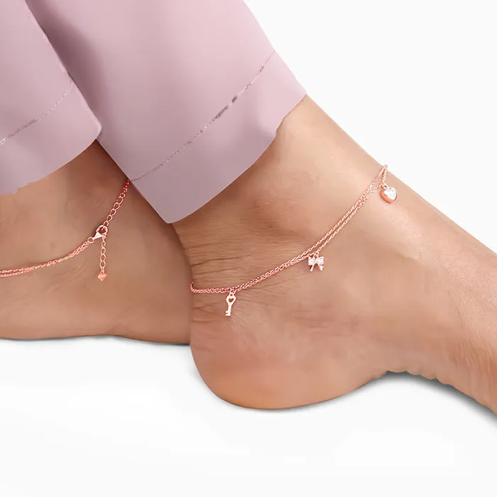 Rose Gold Charm Delight Anklet Giva