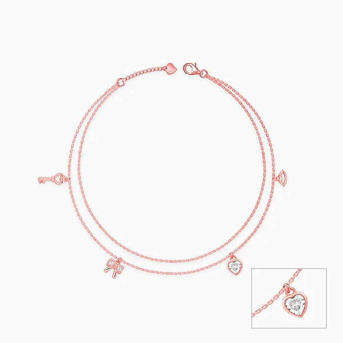 Rose Gold Charm Delight Anklet Giva