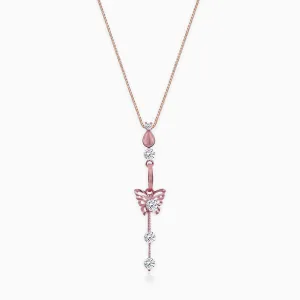 Rose Gold Charming Butterfly Pendant with Link Chain Giva