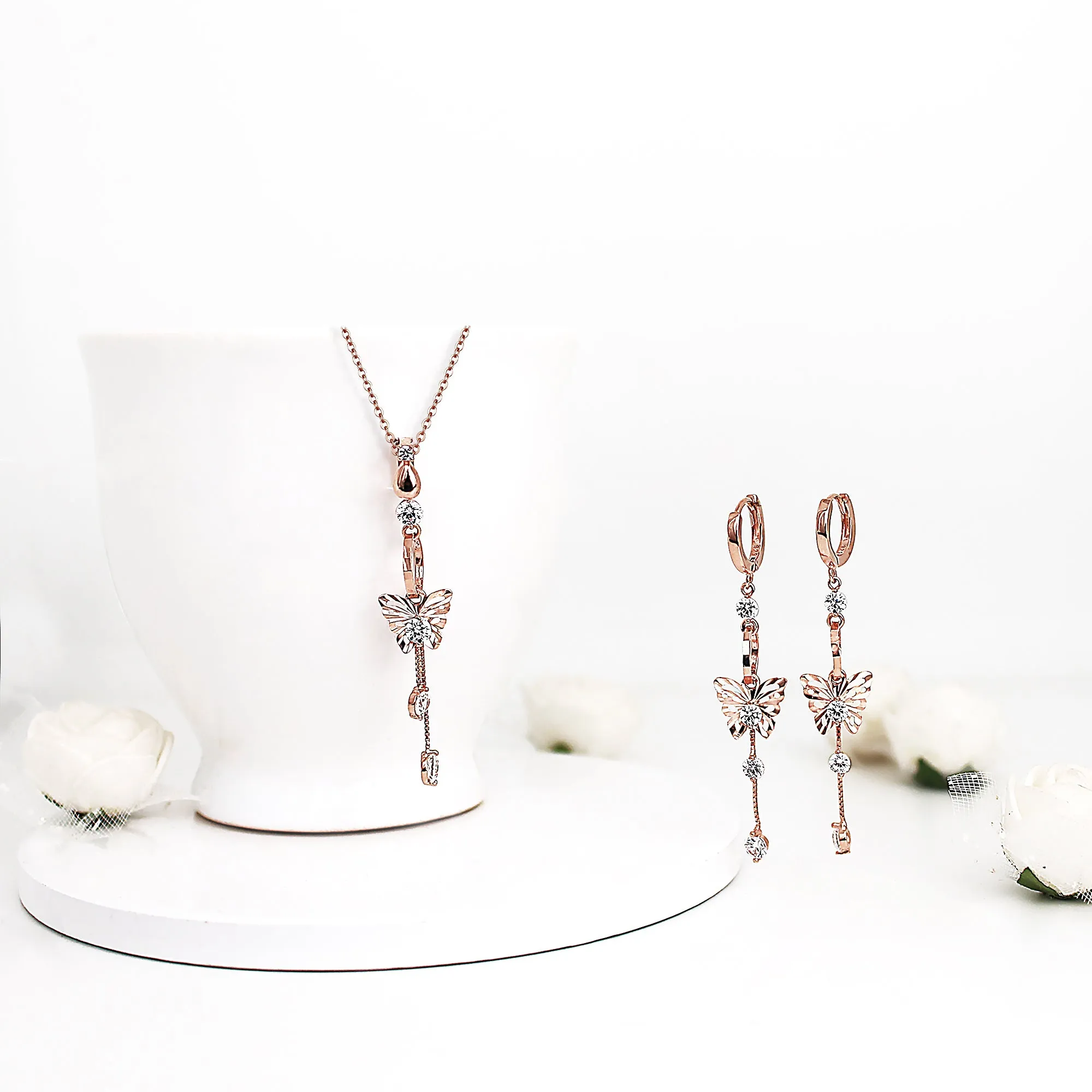 Rose Gold Charming Butterfly Set Giva