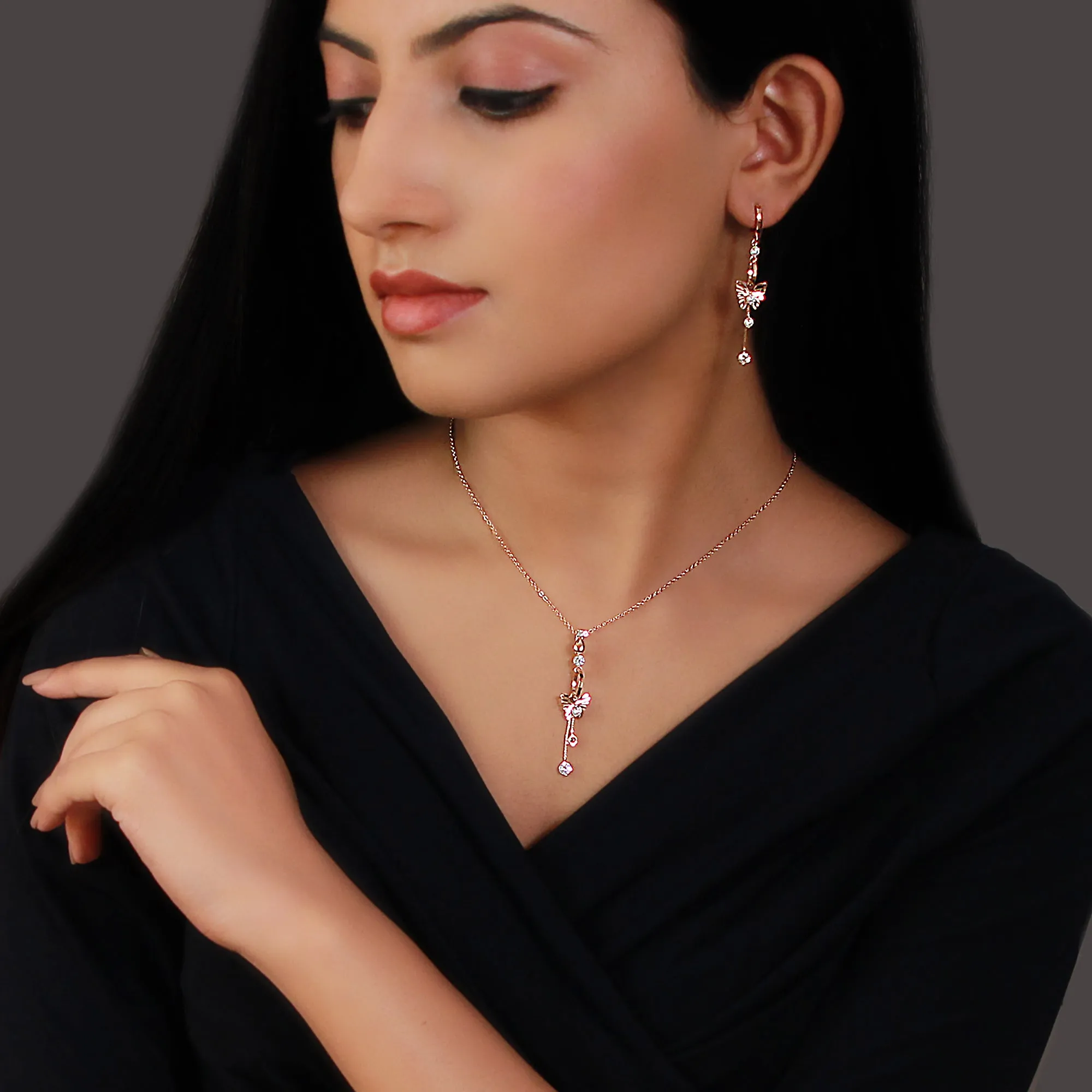 Rose Gold Charming Butterfly Set Giva