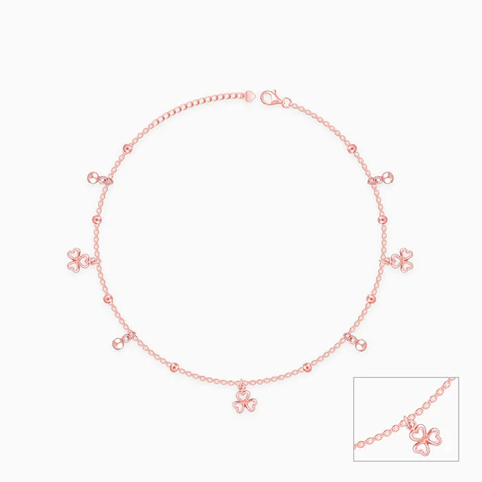 Rose Gold Chiming Clubs Anklet Giva