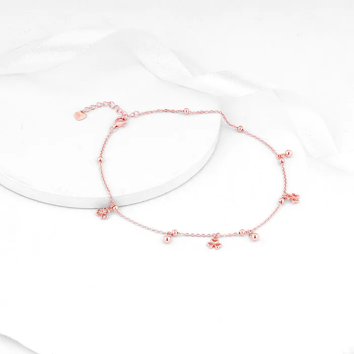 Rose Gold Chiming Clubs Anklet Giva