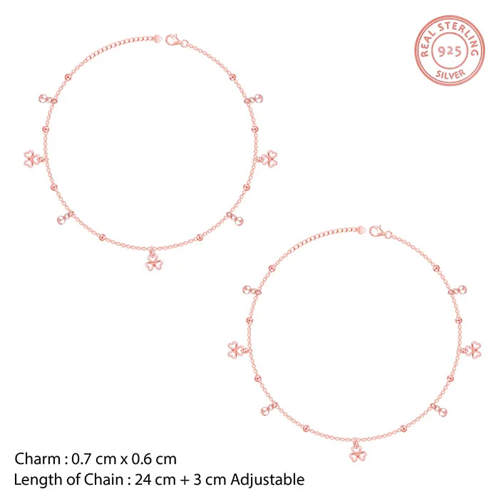 Rose Gold Chiming Clubs Anklet Giva