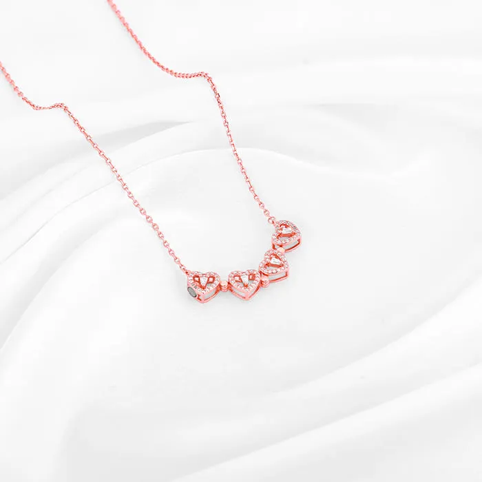Rose Gold Clover Heart Convertible Necklace Giva