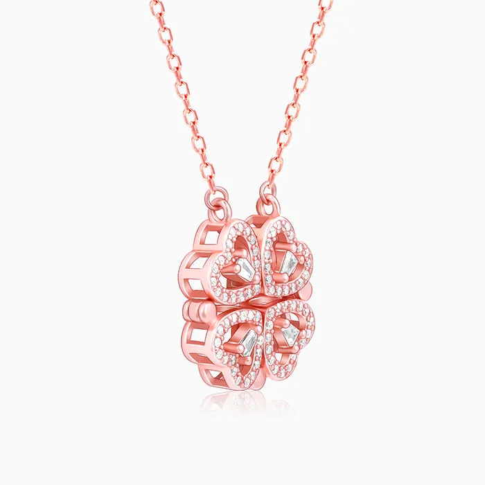 Rose Gold Clover Heart Convertible Necklace Giva