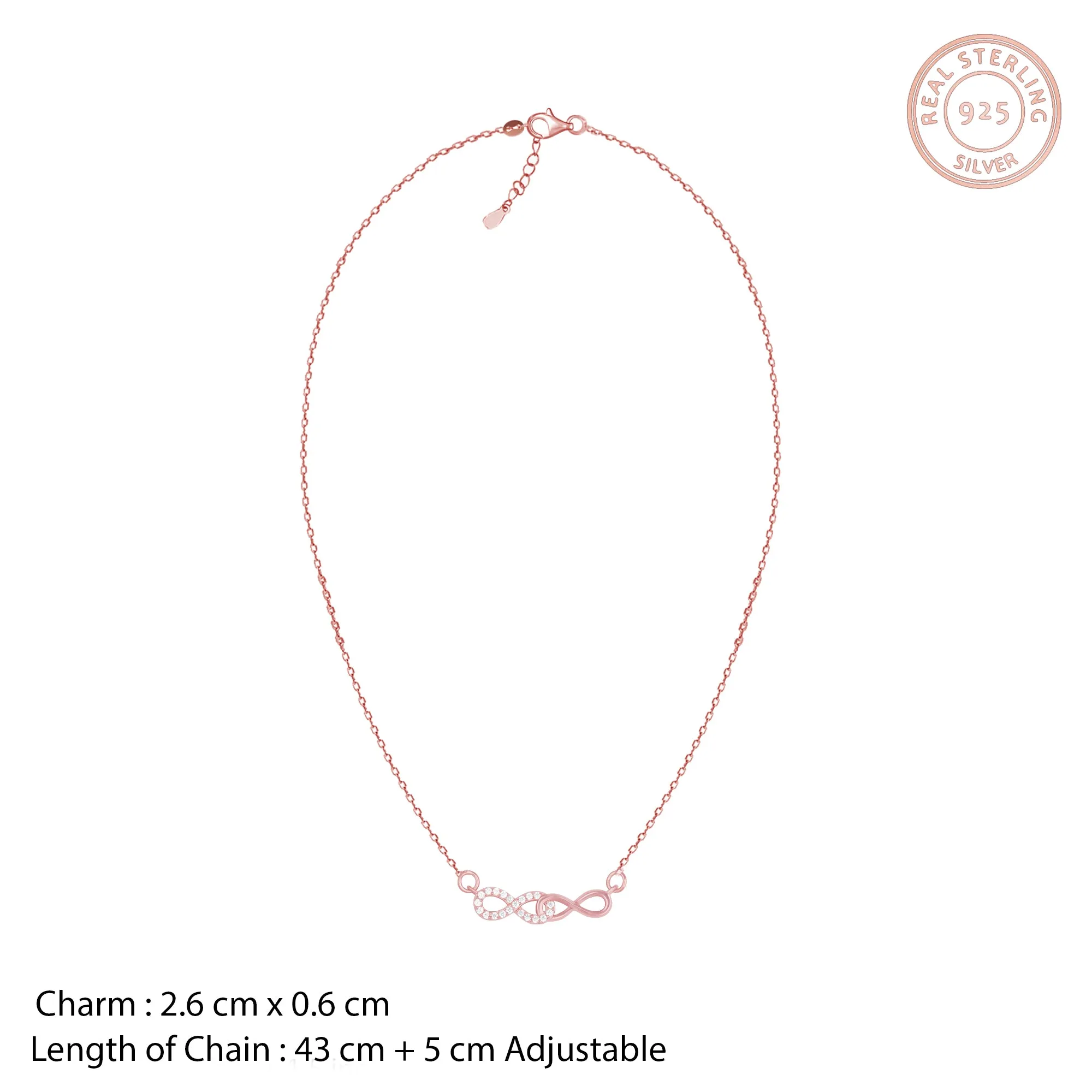 Rose Gold Double Infinity Love Necklace Giva