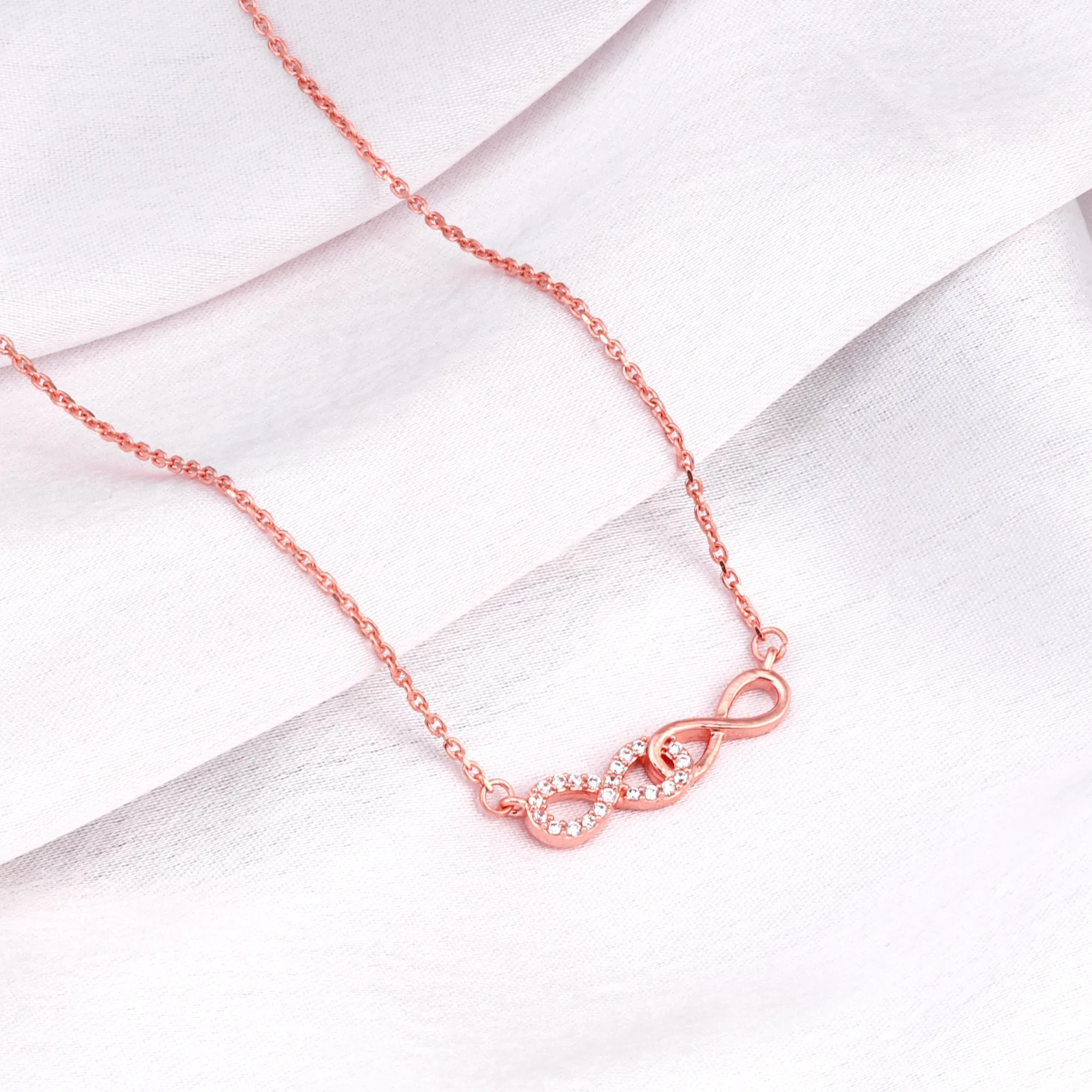 Rose Gold Double Infinity Love Necklace Giva