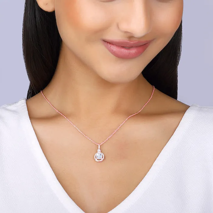 Rose Gold Drizzle Drop Pendant With Link Chain Giva