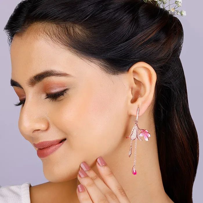 Rose Gold Ebony Whimsy Dangler Earrings Giva