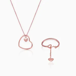 Rose Gold Entangled Heart Duo Giva