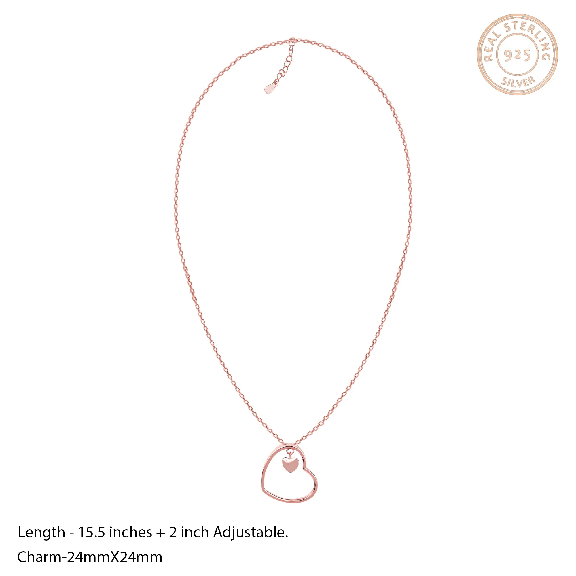 Rose Gold Entangled Heart Duo Giva