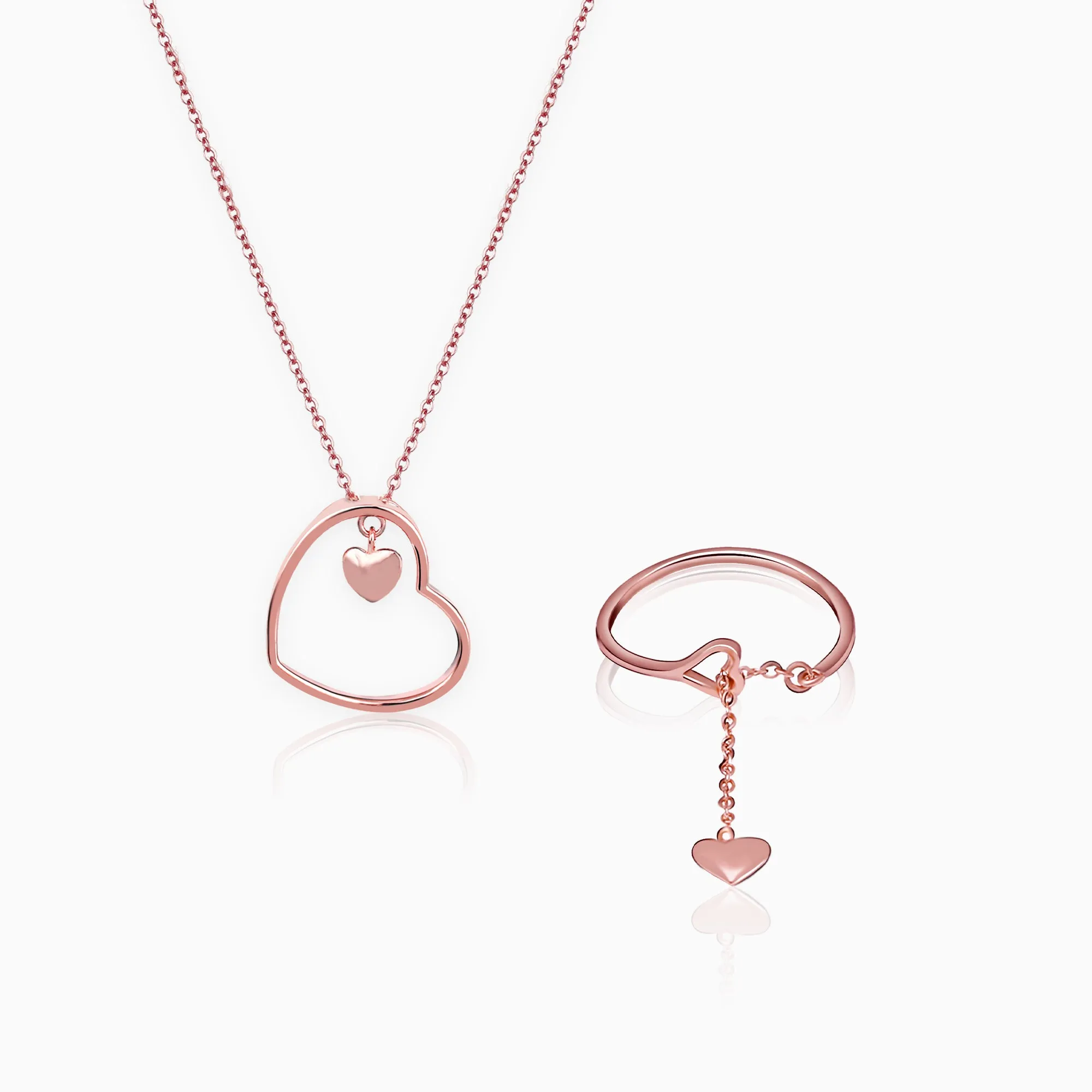 Rose Gold Entangled Heart Duo Giva