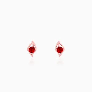 Rose Gold Falling Dew in Red Earrings Giva