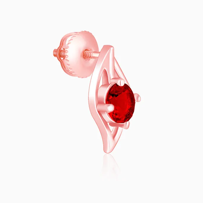Rose Gold Falling Dew in Red Earrings Giva