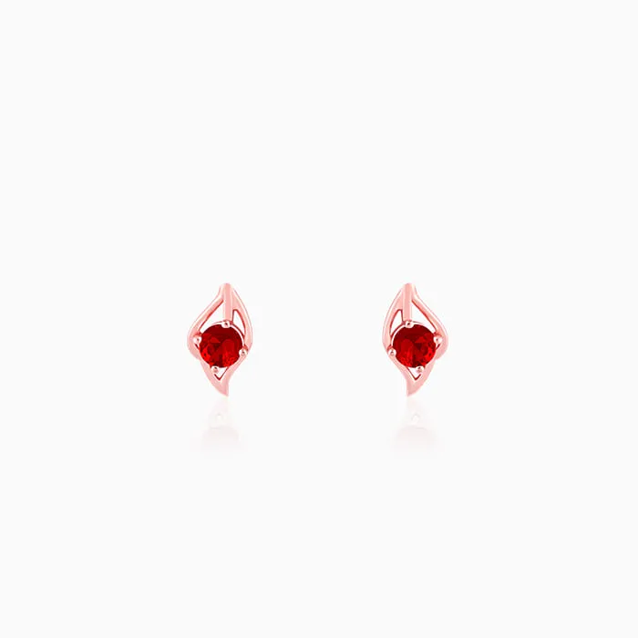 Rose Gold Falling Dew in Red Earrings Giva
