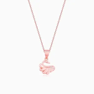 Rose Gold Graceful Swan Pendant With Link Chain Giva