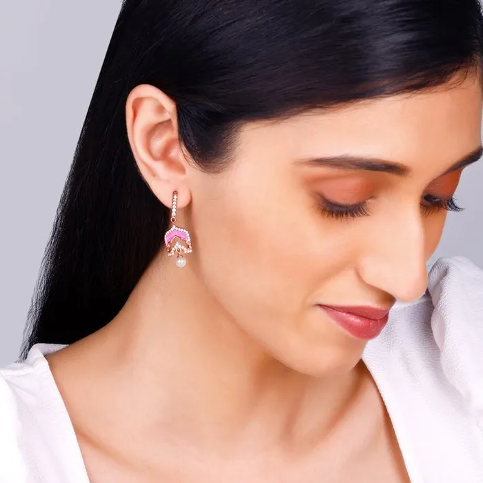 Rose Gold Hawa Mahal Earrings Giva