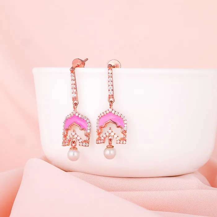 Rose Gold Hawa Mahal Earrings Giva