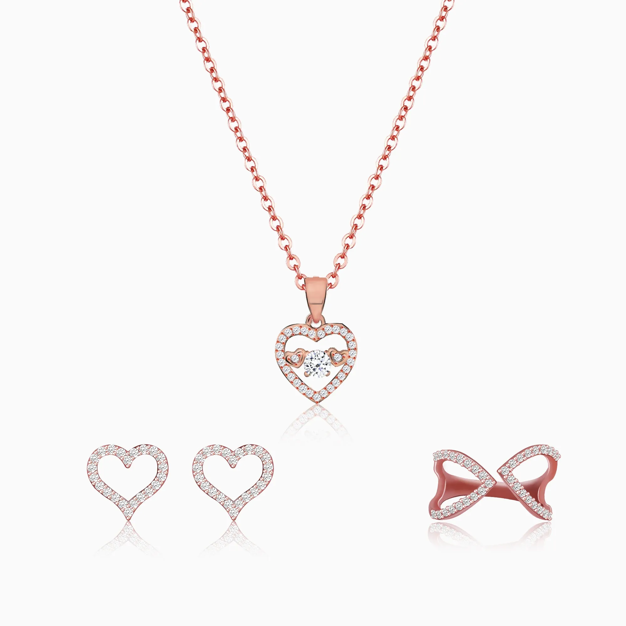 Rose Gold Heart to Heart Trio Set Giva