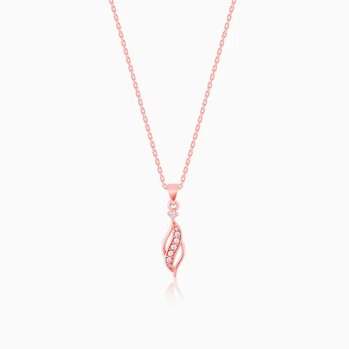 Rose Gold Leaflet Pendant With Link Chain Giva