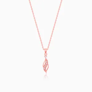 Rose Gold Leaflet Pendant With Link Chain Giva
