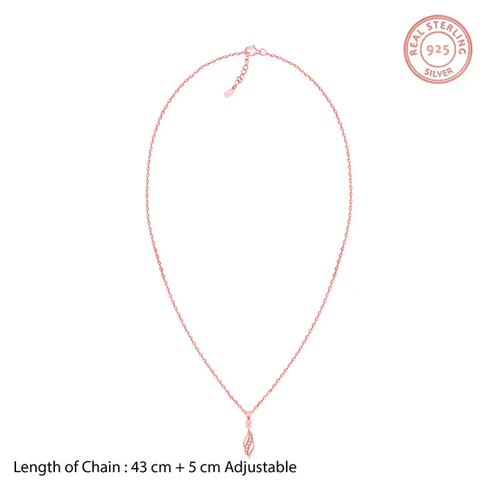 Rose Gold Leaflet Pendant With Link Chain Giva