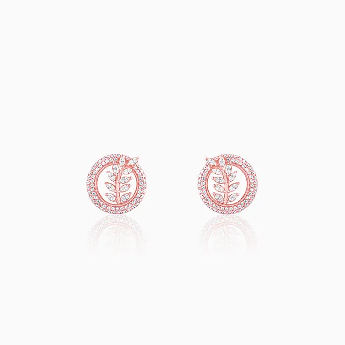 Rose Gold Lush Leaf Earrings Giva
