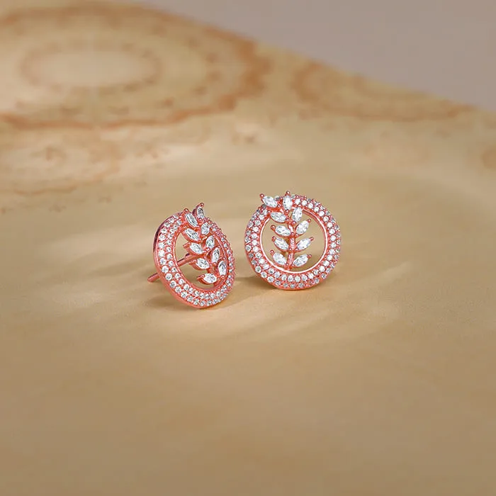 Rose Gold Lush Leaf Earrings Giva