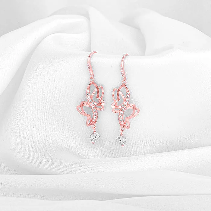 Rose Gold Shining Butterfly Earrings Giva