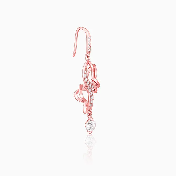 Rose Gold Shining Butterfly Earrings Giva