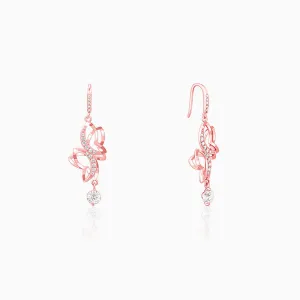 Rose Gold Shining Butterfly Earrings Giva