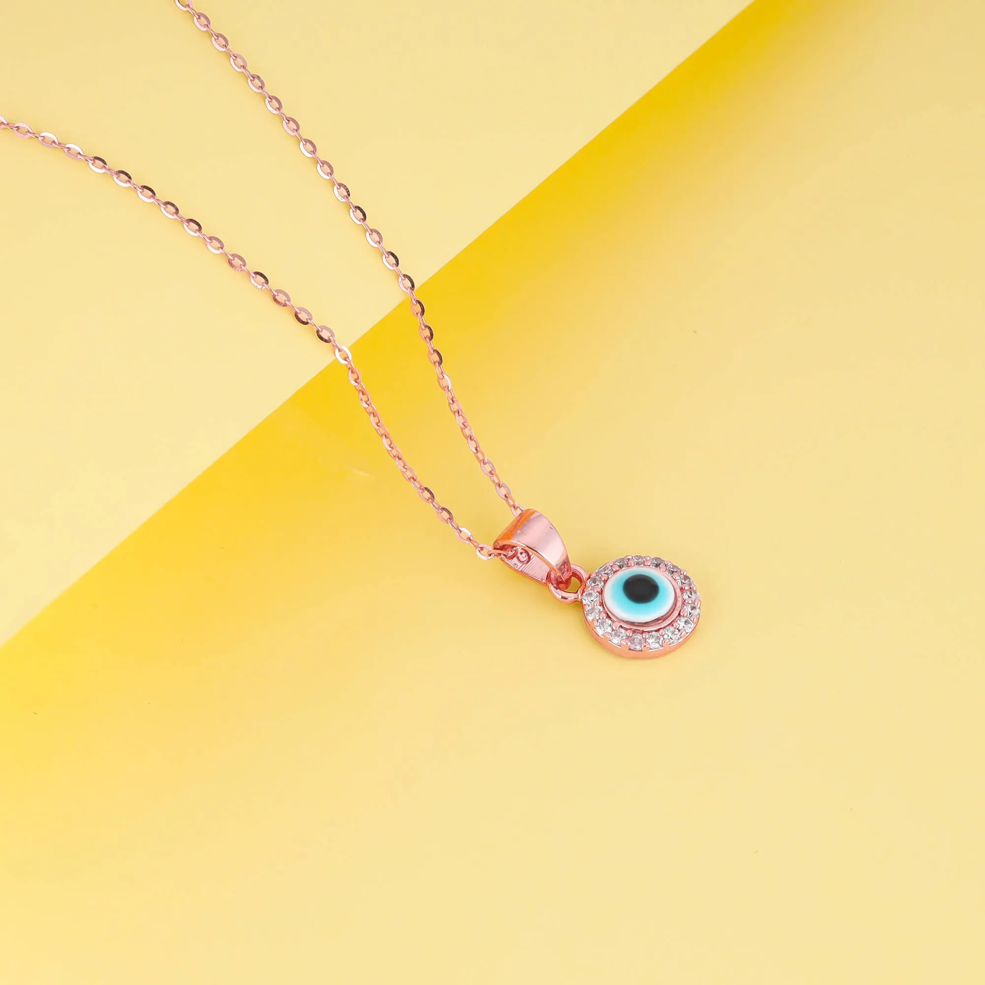 Rose Gold Studded Evil Eye Pendant Giva