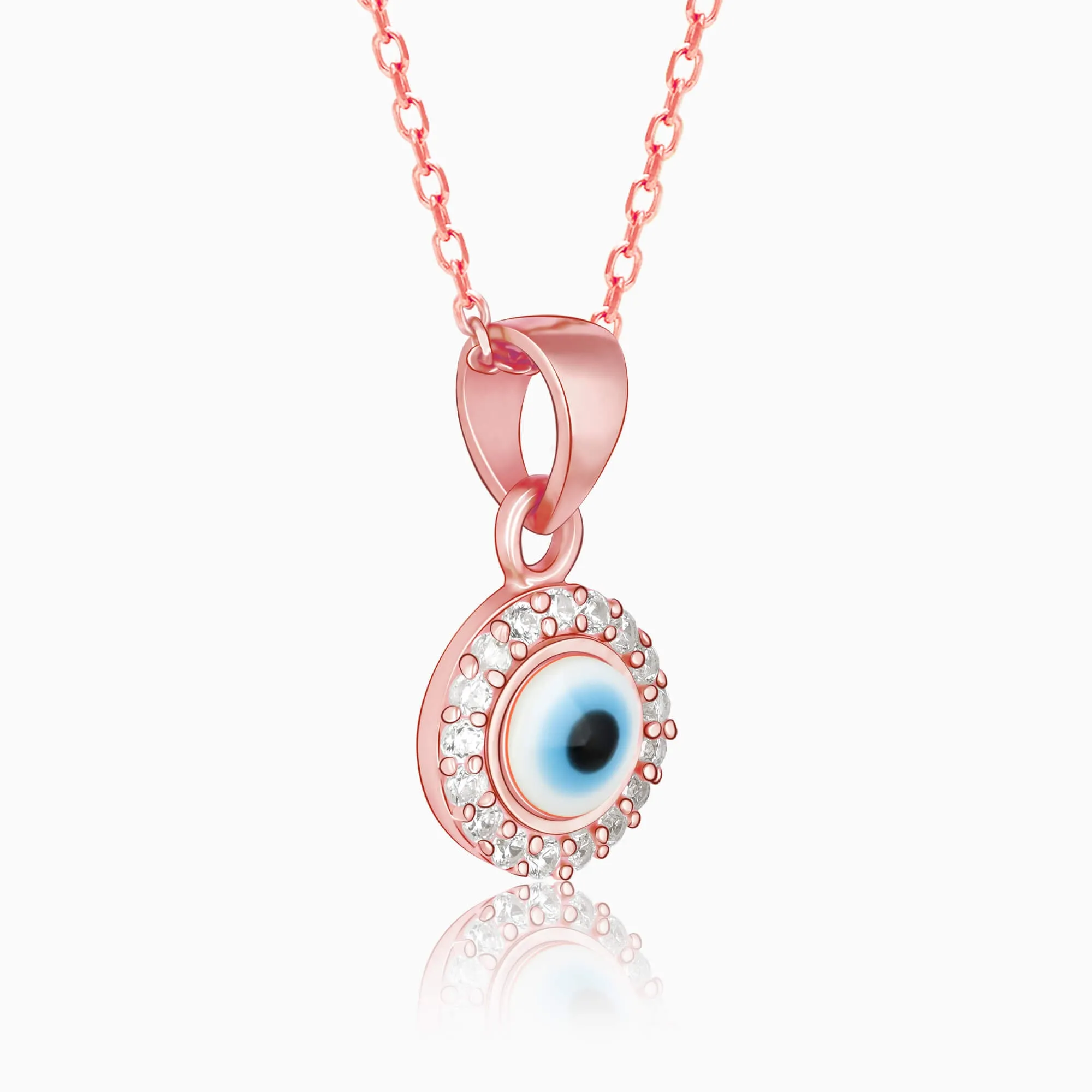 Rose Gold Studded Evil Eye Pendant Giva