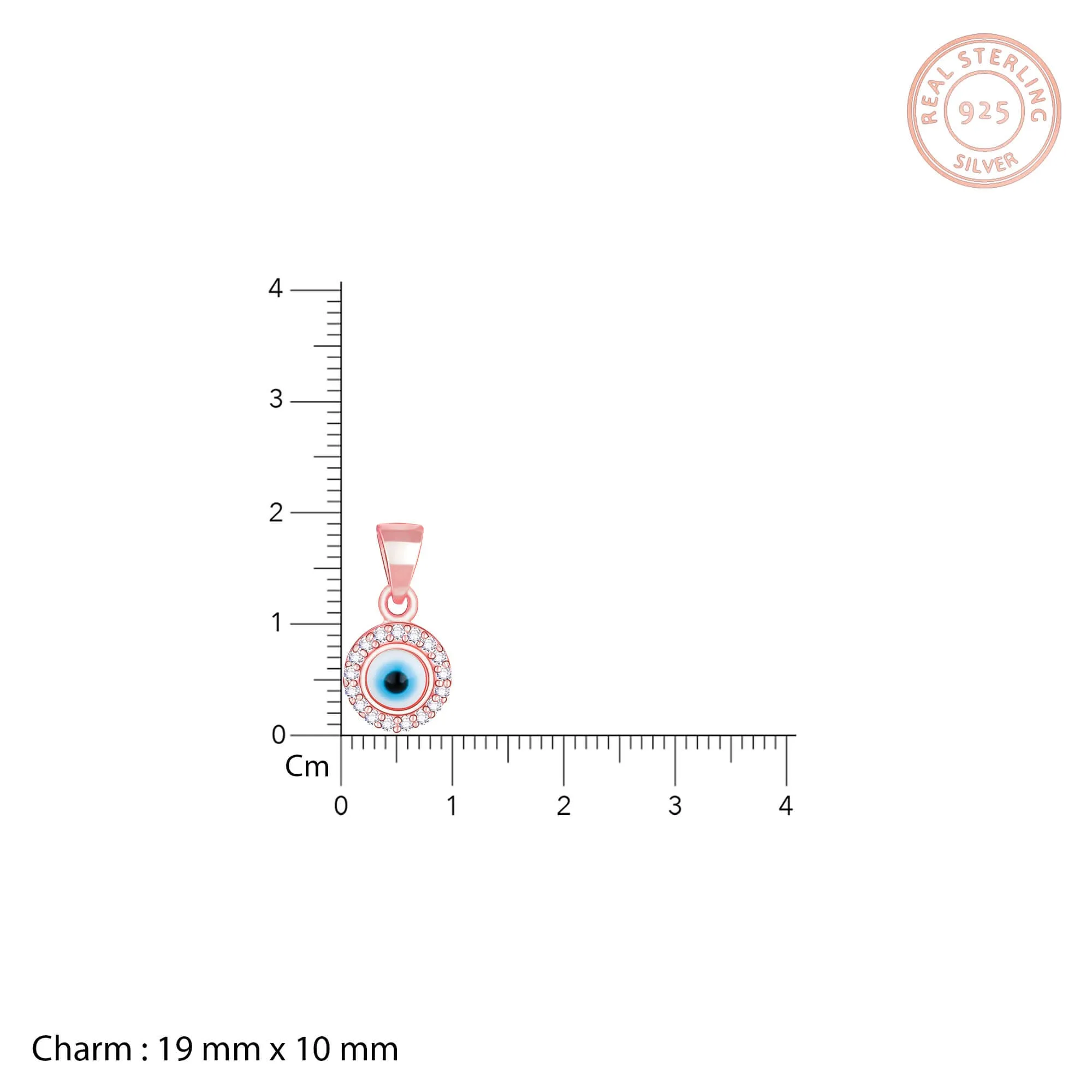 Rose Gold Studded Evil Eye Pendant Giva