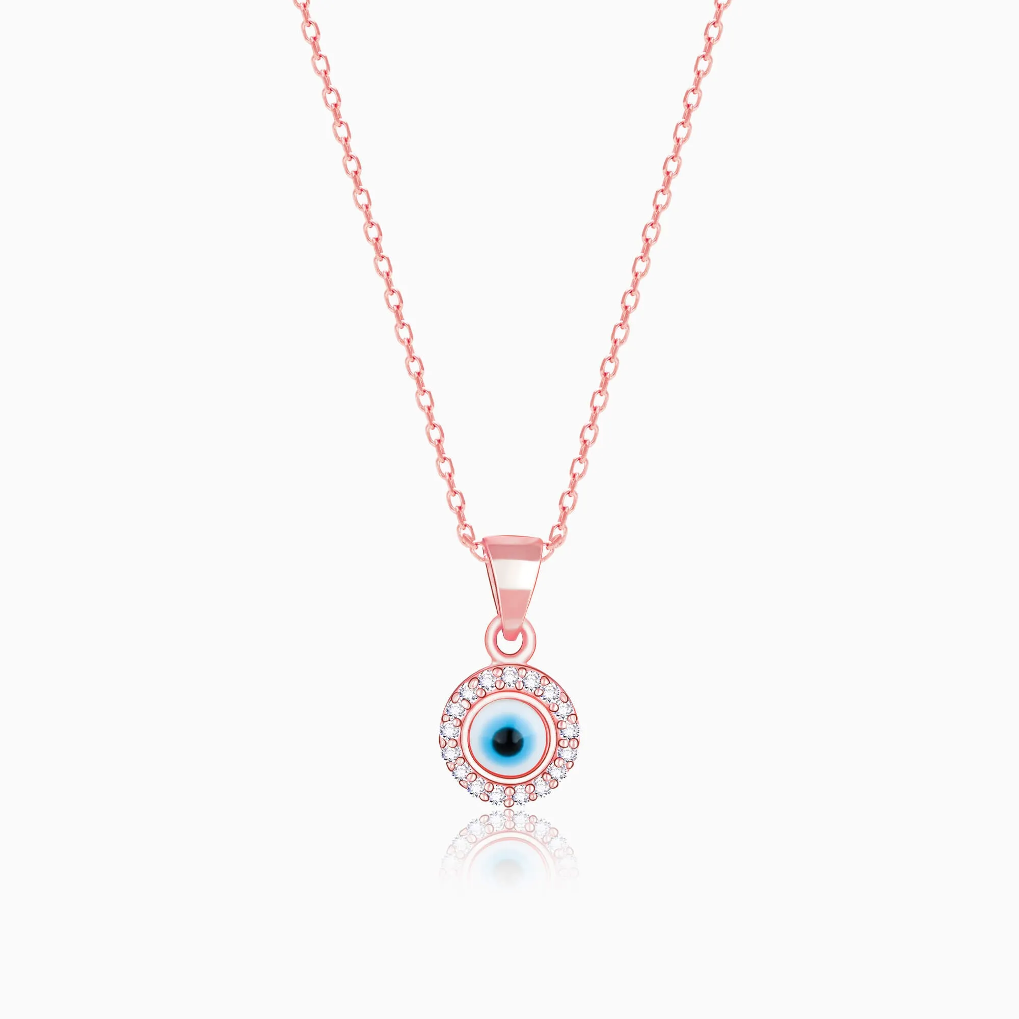 Rose Gold Studded Evil Eye Pendant Giva