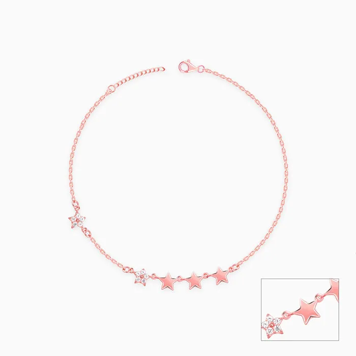 Rose Gold Tetrad Stars Anklet Giva